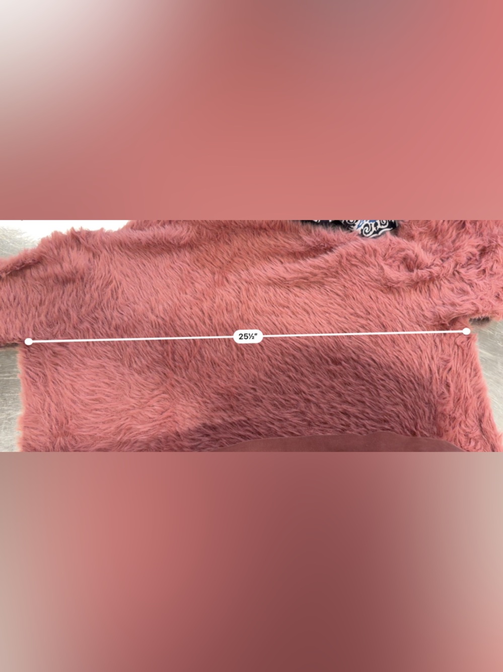 Free People Small Cardigan Sweater Dusty Pink Faux Fur Oversized Open Front - Picture 8 of 9